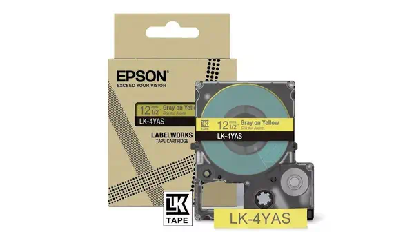 Achat EPSON Colour Tape Yellow/Grey 12mm 8m LK-4YAS et autres produits de la marque Epson