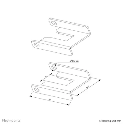 Neomounts ABL-875 Blocage de frein des roues pour les chariots - Support Fixe & Mobile - visuel 6