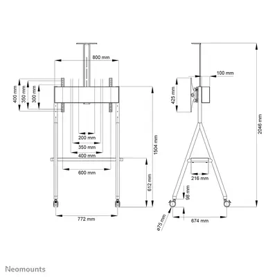 Achat NEOMOUNTS Mobile Flat Screen Floor Stand height 110 sur hello RSE - visuel 9