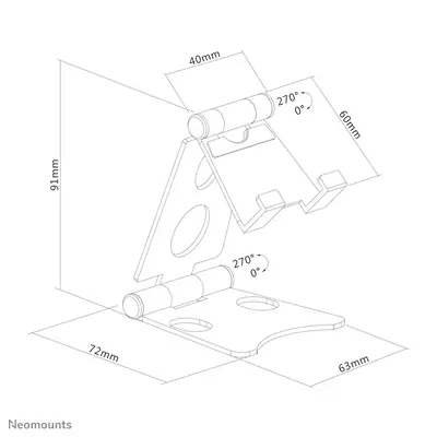 Neomounts DS10-150SL1 Support pour téléphone jusqu'à 4.7" - pliable - universel - Accessoire Moniteur - visuel 1