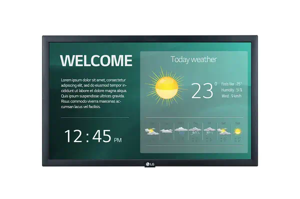 LG 22SM3G-B Écran d'affichage dynamique Écran plat de signalisation numérique 54,6 cm (21.5") IPS Wi - Affichage dynamique - visuel 1