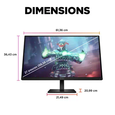 Écran gamer UHD 144 Hz OMEN 27 pouces HP - visuel 1 - hello RSE - Éclairage aRGB