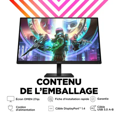 Écran gamer QHD 240 Hz OMEN 27 pouces HP - visuel 1 - hello RSE - Écran AdaptiveSync certifié VESA
