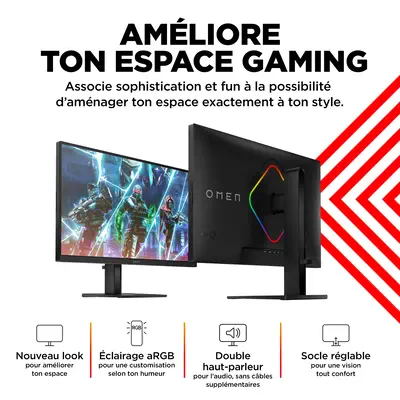 Écran gamer QHD 240 Hz OMEN 27 pouces HP - visuel 1 - hello RSE - De nombreux ports