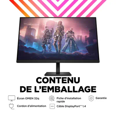 Écran gamer QHD 165 Hz OMEN 31,5 pouces HP - visuel 1 - hello RSE - Écran ClearMR 5000 certifié VESA