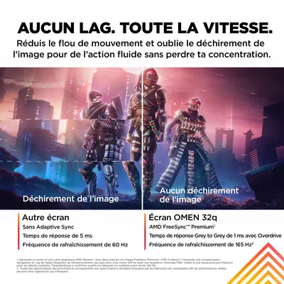 Écran gamer QHD 165 Hz OMEN 31,5 pouces HP - visuel 1 - hello RSE - Temps de réponse GTG de 1 ms avec Overdrive