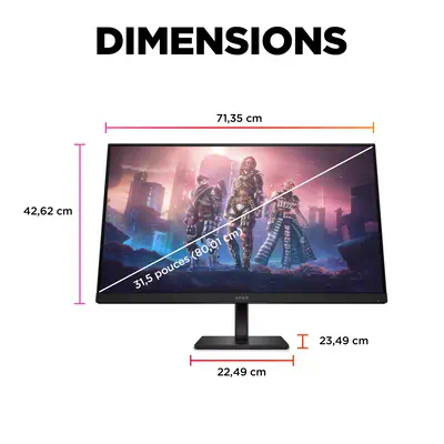 Écran gamer QHD 165 Hz OMEN 31,5 pouces HP - visuel 1 - hello RSE - Un design à la hauteur de vos skills