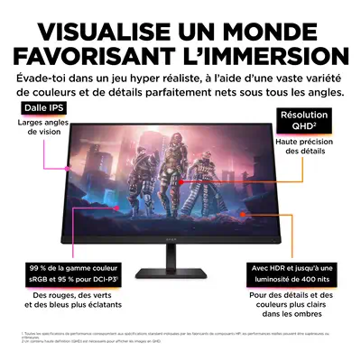 Écran gamer QHD 165 Hz OMEN 31,5 pouces HP - visuel 1 - hello RSE - Résolution QHD