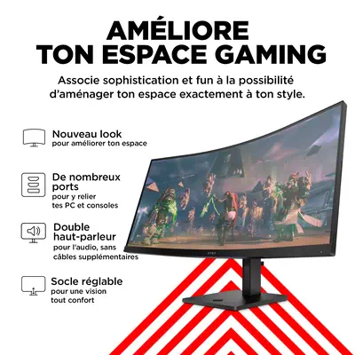 Écran gamer incurvé WQHD 165 Hz OMEN 34 HP - visuel 1 - hello RSE - Un design à la hauteur de vos skills