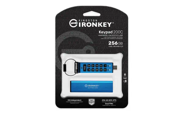 IronKey Keypad 200C USB-C de 256 Go, FIPS 140-3 niveau 3 AES-256 - Kingston - Adaptateur stockage - visuel 3