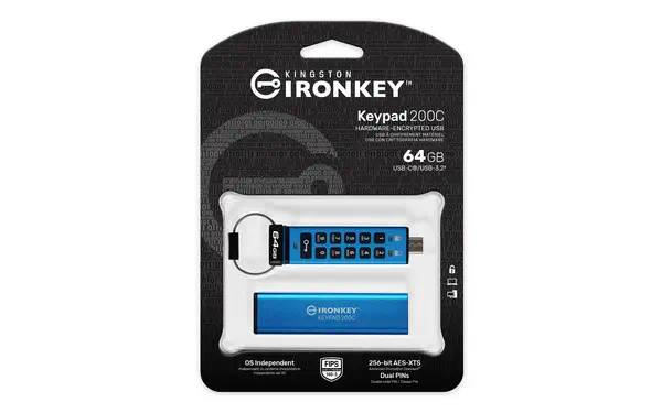 IronKey Keypad 200C USB-C de 64 Go, FIPS 140-3 niveau 3 AES-256 - Kingston - Adaptateur stockage - visuel 3