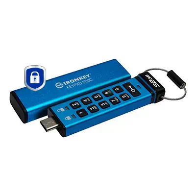 IronKey Keypad 200C USB-C de 32 Go, FIPS 140-3 niveau 3 (en attente) AES-256 - Kingston - Adaptateur stockage - visuel 5