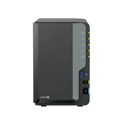Synology DiskStation DS224+ serveur de stockage NAS Bureau Intel® Celeron® J4125 2 Go DDR4 0 To Noir - Serveur NAS - visuel 1