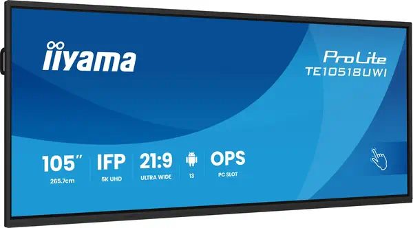 iiyama TE10518UWI-B1AG Écran d'affichage dynamique Carte A numérique 2,66 m (104.6") LED Wifi 450 cd - Ecran Numérique Interactif - visuel 2