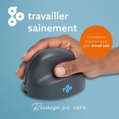 Souris verticale R-Go HE Basic, ergonomique, droiter, moyen (longueur de la main 165-185 mm), blueto - R-Go Tools - visuel 10