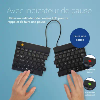 Clavier ergonomique R-Go Split Break avec logiciel de pause, clavier ergonomique divisé, AZERTY (FR) - R-Go Tools - visuel 10