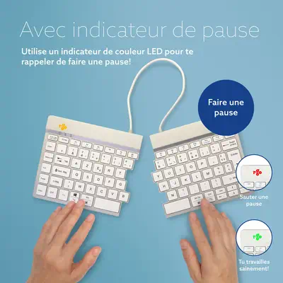 Clavier ergonomique R-Go Split Break avec logiciel de pause, clavier ergonomique divisé, AZERTY (FR) - R-Go Tools - visuel 10