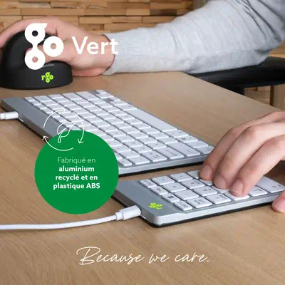 Clavier R-Go Numpad Break, clavier numérique ergonomique avec logiciel de pause, filaire, blanc - R-Go Tools - visuel 6