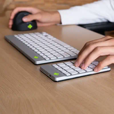 Clavier R-Go Numpad Break, clavier numérique ergonomique avec logiciel de pause, bluetooth, blanc - R-Go Tools - visuel 3