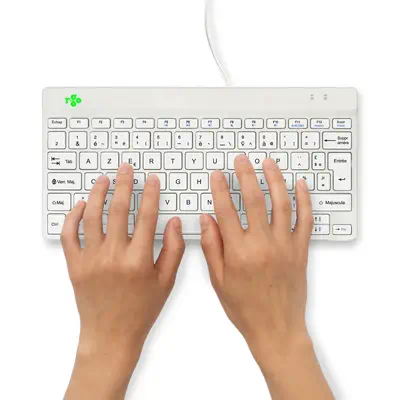 Clavier ergonomique R-Go Compact Break, clavier compact avec logiciel de pause,AZERTY (FR), Filaire, - R-Go Tools - visuel 5
