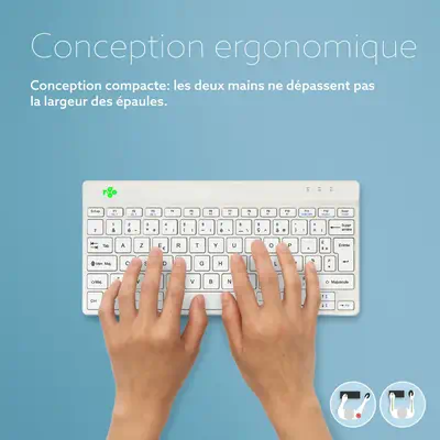 Clavier ergonomique R-Go Compact Break, clavier compact avec logiciel de pause,AZERTY (FR), Bluetoot - R-Go Tools - visuel 10