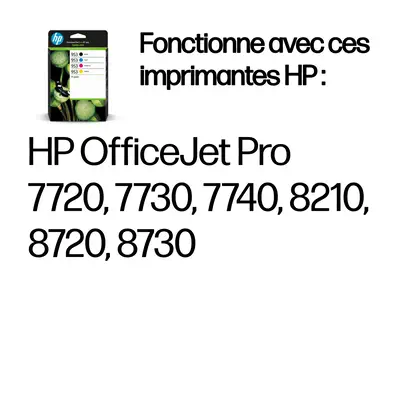 953 Pack de 4 cartouches d'encre Noir/Cyan/Magenta/Jaune authentiques - HP - Toner - visuel 2