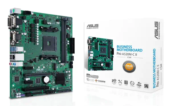 ASUS PRO A520M-C II/CSM AMD A520 Emplacement AM4 micro ATX - Asus - Carte mère - visuel 1