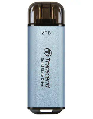 Transcend ESD300 Technologie Thunderbolt 2 To USB Type-A vers USB Type-C USB 3.2 Gen 2x2 Bleu - Disque dur SSD - visuel 1