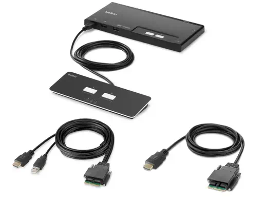 Belkin F1DN102MOD-HH-4 commutateur écran, clavier et souris Noir - Switchs et Hubs - visuel 1