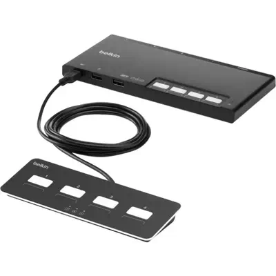 Belkin F1DN204MOD-HH-4 commutateur écran, clavier et souris Grille de montage Noir - Switchs et Hubs - visuel 1