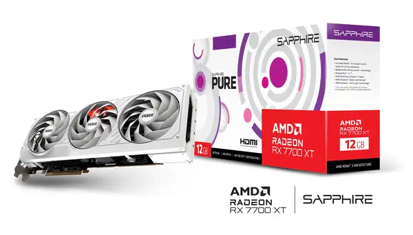 Sapphire PURE Radeon RX 7700 XT AMD 12 Go GDDR6 - Carte graphique - visuel 6
