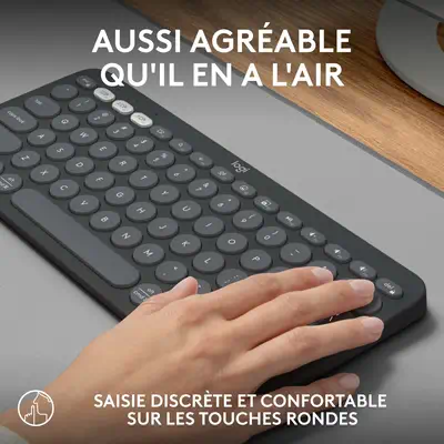 LOGITECH Pebble Keys 2 K380s - TONAL GRAPHITE Logitech - visuel 1 - hello RSE - COMMENT PERSONNALISER VOTRE CLAVIER PEBBLE KEYS 2 K380S