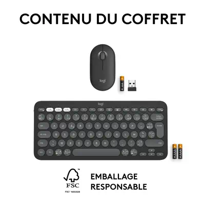 Logitech 920-012209 clavier Souris incluse Universel RF sans fil + Bluetooth AZERTY Français Graphit - Clavier - visuel 9