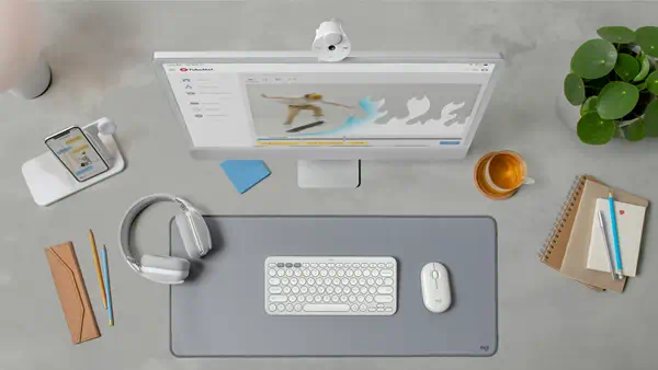 Logitech 920-012210 clavier Souris incluse Universel RF sans fil + Bluetooth AZERTY Français Blanc - Pack Clavier, souris - visuel 6