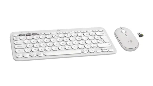 Logitech 920-012210 clavier Souris incluse Universel RF sans fil + Bluetooth AZERTY Français Blanc - Pack Clavier, souris - visuel 3