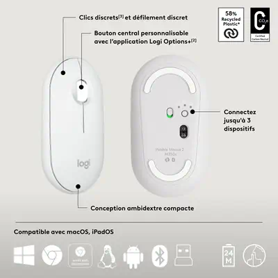 Logitech 920-012240 clavier Souris incluse Universel RF sans fil + Bluetooth QWERTY US International - Clavier - visuel 8