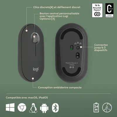 Logitech 920-012214 clavier Souris incluse Universel RF sans Logitech - visuel 1 - hello RSE - CHANGEMENT DE DISPOSITIF FACILE