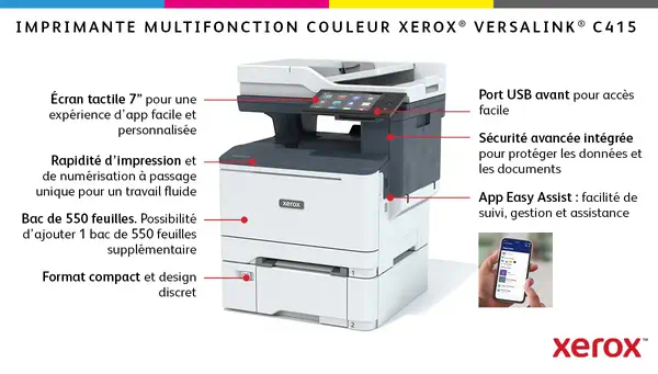 Xerox VersaLink C415 A4 40 ppm Xerox - visuel 1 - hello RSE - Connectez les mondes du papier et du numérique pour travailler dans un environnement plus transparent et collaboratif.