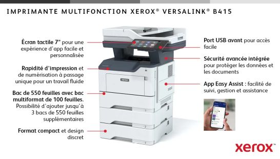 Achat Xerox VersaLink B415 A4 47 ppm - Copie/Impression/Numérisation/Fax sur hello RSE - visuel 5