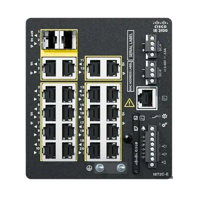 Cisco Catalyst IE3100 Géré L2/L3 Gigabit Ethernet (10/100/1000) Noir - Switchs et Hubs - visuel 1