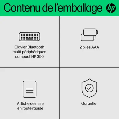 Clavier Bluetooth multi-périphériques compact HP 350 HP - visuel 1 - hello RSE - Plusieurs systèmes d'exploitation, un seul clavier