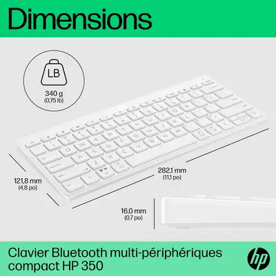 Clavier Bluetooth multi-périphériques compact HP 350 - visuel 7