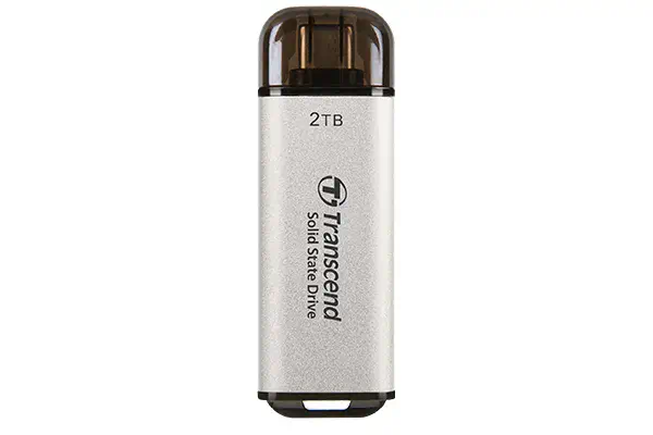 Transcend ESD300 2 To USB Type-C Argent Transcend - visuel 1 - hello RSE - Apportez-le partout où vous allez