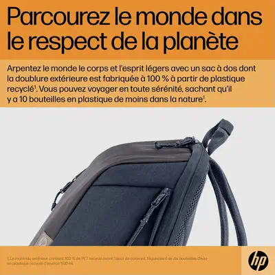 Sac à dos pour ordinateur portable HP Travel HP - visuel 1 - hello RSE - Parcourez le monde tout en préservant notre planète