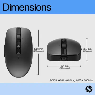 Souris silencieuse rechargeable HP 710 HP - visuel 1 - hello RSE - Connectez-vous à plusieurs appareils