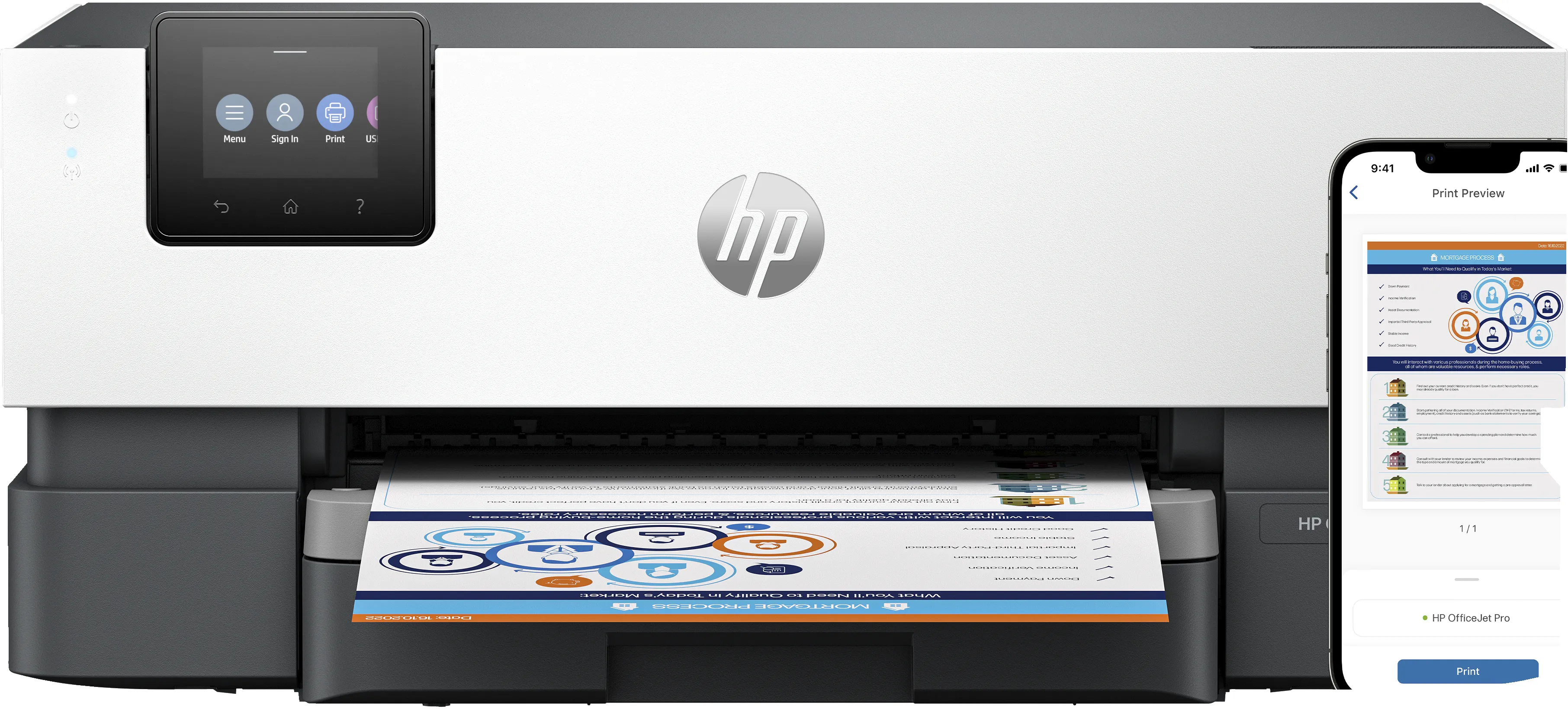 Vente Imprimante Jet d'encre et photo HP OfficeJet Pro 9110b color up to 25ppm Printer sur hello RSE