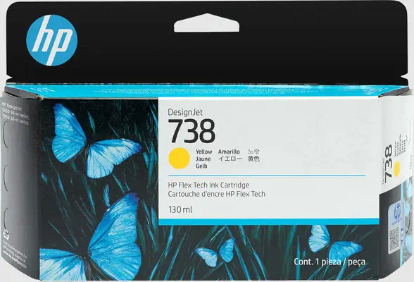 Cartouche d’encre DesignJet HP 738, jaune, 130 ml - Cartouches d'encre - visuel 2