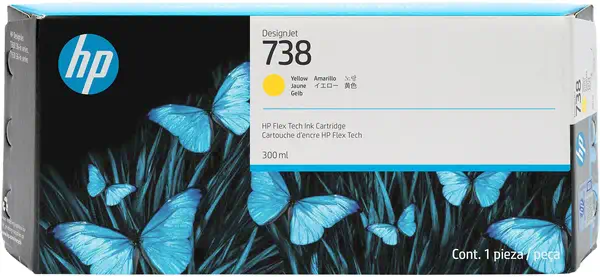 Cartouche d’encre DesignJet HP 738, jaune, 300 ml - Cartouches d'encre - visuel 1