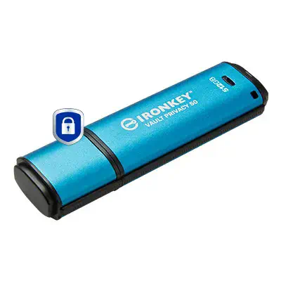 512Go IronKey Vault Privacy 50 chiffrée AES-256, FIPS Kingston - visuel 1 - hello RSE - Gérer localement les clés USB pour les petites et moyennes entreprises