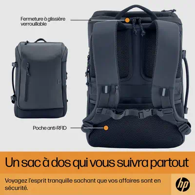 Sac à dos pour ordinateur portable HP Travel 25 litres 15,6 pouces (gris acier) - Sacoche & Housse - visuel 7